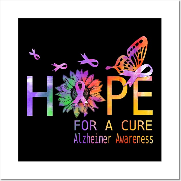 Hope For A Cure Alzheimer Awareness Gift Wall Art by thuylinh8